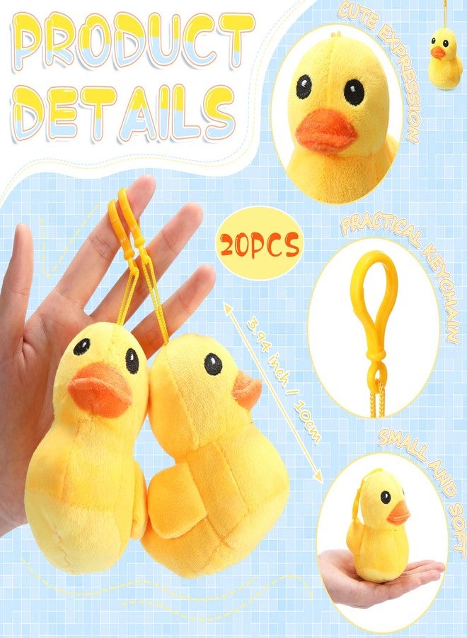 سكايليتي مجموعة ألعاب بط محشوة من سكايليتي، 20 قطعة، لون أصفر، 4 بوصات، لعبة قطيفة ناعمة، مجموعة ألعاب بط صغيرة، مناسبة لغرف الأولاد والبنات، الأريكة، أعياد الميلاد، حفلات استقبال المولود، ديكور الحفلات. - Image 2